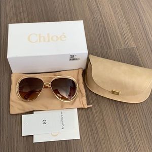 Chloe Carlina Aviator Sunglasses